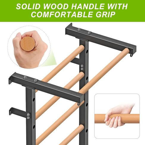 Swedish Stall Bars 2"x2" with 1" Holes, Wall Mounted Wood Gym Ladder for Suspension Training, Home Gym, Calisthenics, Physical Therapy, School & Clinic in Saudi Arabia