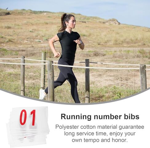 Race Number Bibs for Sports Events 10 Sheets Sturdy Number Cloth with Edge Binding for Track Meets and School Competitions in Saudi Arabia