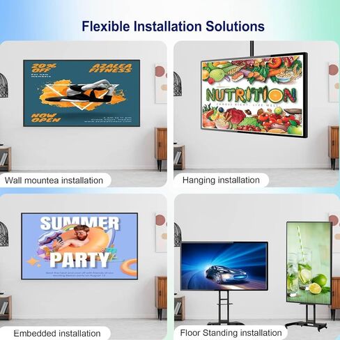 شاشة رقمية مقاس 32 بوصة، شاشة لمس عالية السطوع 700 شمعة، منافذ USB + HDMI للاتصال باللمس، مشغل CMS/USB/WiFi/Port، شاشة مقسمة ذكية، مفتاح مؤقت 7/24 in Kuwait