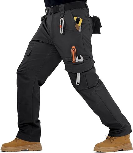 IGOLUMON Men's Breathable Tactical Pants Stretch Ripstop Work Cargo Pants Outdoor Lightweight EDC Hiking Pants Zipper Pockets in Kuwait