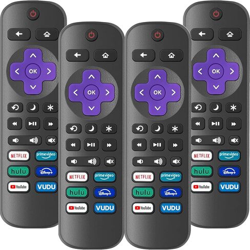 4 Pack Replacement Remote Control Only for Roku TV, Compatible with All TCL Roku/Hisense Roku/Onn Roku/Sharp/Philips Roku (Not for Roku Stick, Box or Speaker) in Kuwait