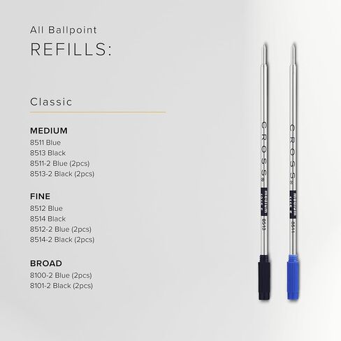 Cross Ballpoint Pen Refill - Black - Fine - Dual Pack in Kuwait