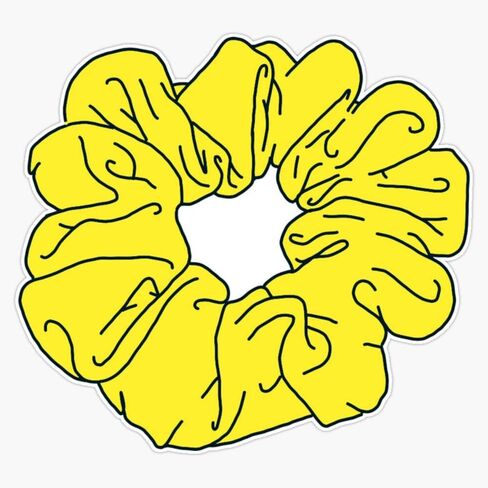 الأصفر Scrunchie الفينيل ملصق مضاد للمياه ملصق سيارة محمول جدار نافذة ملصقات للسيارة متعددة الأشكال 5" in Saudi Arabia