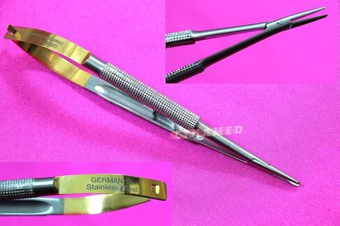 Premium German Castroviejo Micro Needle Holder Straight TIP TC 6 Inches Dental Instruments CYNAMED in Kuwait