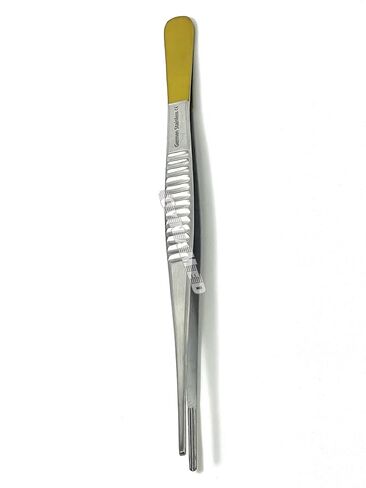 German 1 Each Debakey Forceps Serrated Narrow Tips for Atraumatic Veterinary Microscopy Dissection Comes in Gold Handle 12" in Kuwait