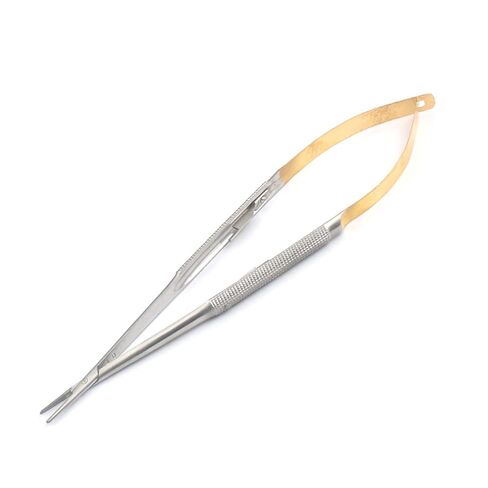 OdontoMed2011 T/C Castroviejo Needle Holder 8" Straight with Lock Round Handle TC Dental Instruments ODM in Saudi Arabia