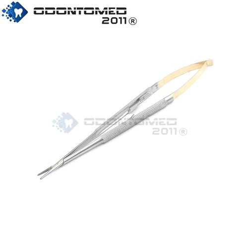 OdontoMed2011 T/C Castroviejo Needle Holder 8" Straight with Lock Round Handle TC Dental Instruments ODM in Saudi Arabia