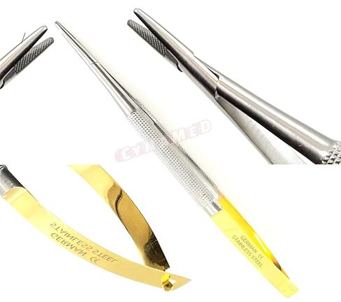 Castro Viejo Micro Needle Holder Needle Drive Straight 15 cm 6 inches withTungsten Carbide Inserts Tip with Lock Premium German Set of 2 Each in Kuwait