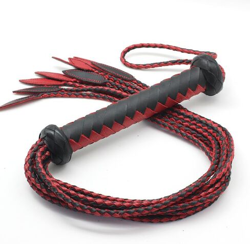 Leather Whip Cat-O '- Nine Tails Whip | 23 cm Handle and 59 cm Tail Handmade Advanced Horse Equipment Whip Training Riding Whip (Black Nine Tails XL) in Saudi Arabia