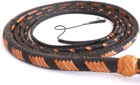 Bull Whip Plaits Kangaroo Hide Leather Equestrian Bullwhip for Sound Practice, Horse Handling & Costume Use in Saudi Arabia