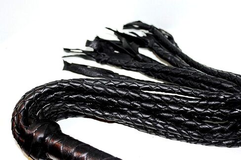 Cat O Nine Tails Black Braided Leather Scourge Whip in Saudi Arabia