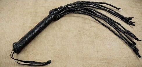 Cat O Nine Tails Black Braided Leather Scourge Whip in Saudi Arabia