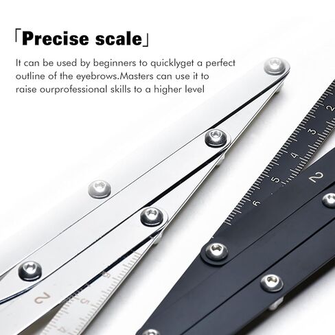 Microblading Stainless Steel Divider Flexible Compass Golden Ratio Eyebrow Measuring Stencil Ruler Brow Mapping Tool Permanent Makeup Measure Symmetrical Tool (Black) in Saudi Arabia