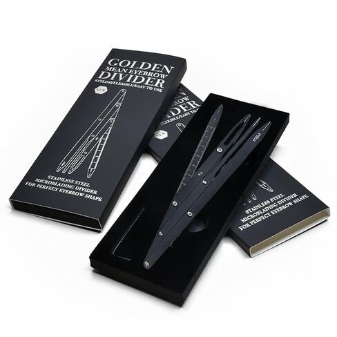 Microblading Stainless Steel Divider Flexible Compass Golden Ratio Eyebrow Measuring Stencil Ruler Brow Mapping Tool Permanent Makeup Measure Symmetrical Tool (Black) in Saudi Arabia