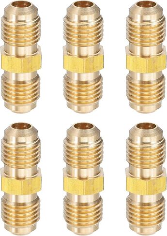 PATIKIL 1/4 Inch Male Flare x 1/4 Inch Male Flare Connector, 4Pcs SAE 45 Degree Brass Adapter Union Tube Coupler Pipe Fitting for Air Gas Line Refrigeration HVAC in Saudi Arabia