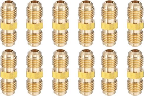 PATIKIL 1/4 Inch Male Flare x 1/4 Inch Male Flare Connector, 4Pcs SAE 45 Degree Brass Adapter Union Tube Coupler Pipe Fitting for Air Gas Line Refrigeration HVAC in Saudi Arabia