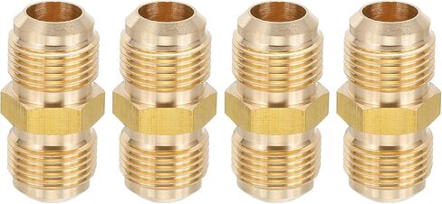 PATIKIL 1/4 Inch Male Flare x 1/4 Inch Male Flare Connector, 4Pcs SAE 45 Degree Brass Adapter Union Tube Coupler Pipe Fitting for Air Gas Line Refrigeration HVAC in Saudi Arabia