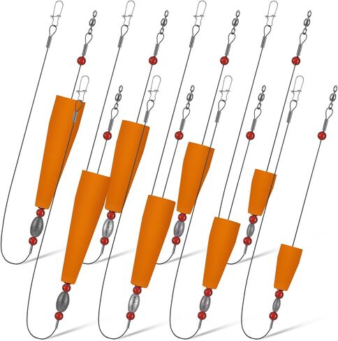 8 Pcs Popping Corks Floats for Saltwater Fishing Bobbers Popping Cork Weighted Floats with 4 Size Fishing Tackle Popping Cork Float Rig Rattle Tackle for Saltwater Redfish Sheepshead in Kuwait