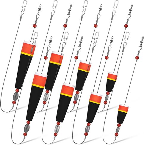 8 Pcs Popping Corks Floats for Saltwater Fishing Bobbers Popping Cork Weighted Floats with 4 Size Fishing Tackle Popping Cork Float Rig Rattle Tackle for Saltwater Redfish Sheepshead in Kuwait