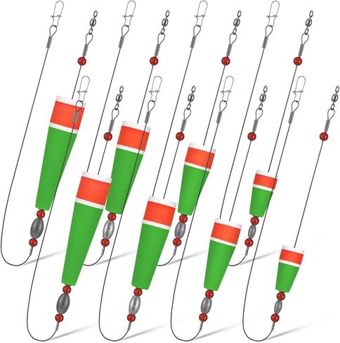 8 Pcs Popping Corks Floats for Saltwater Fishing Bobbers Popping Cork Weighted Floats with 4 Size Fishing Tackle Popping Cork Float Rig Rattle Tackle for Saltwater Redfish Sheepshead in Kuwait