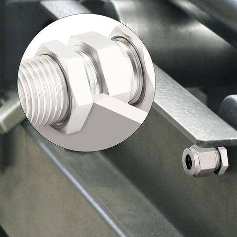 TAISHER 1PCS 316 Stainless Steel Thru-Bulk Bulkhead Compression Tube Pipe Fitting Connector, 1/2" Tube OD x 1/2" Tube OD Straight Adapter in Saudi Arabia