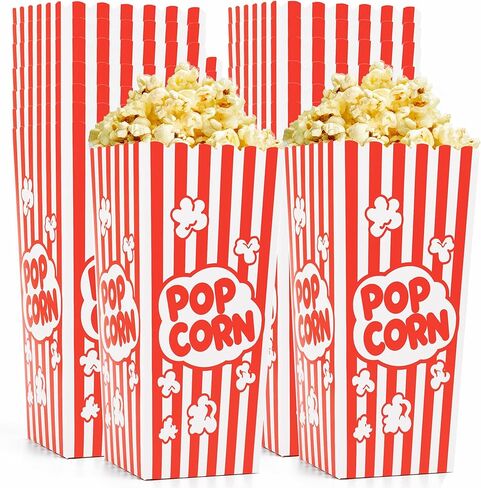 120 Pcs Popcorn Boxes, 7.9" Tall and 3.6" Square Large Capacity Popcorn Containers Buckets for Pop Corn Machine, Movie Night, Cinema, Carnival, Party, Concessions in Kuwait