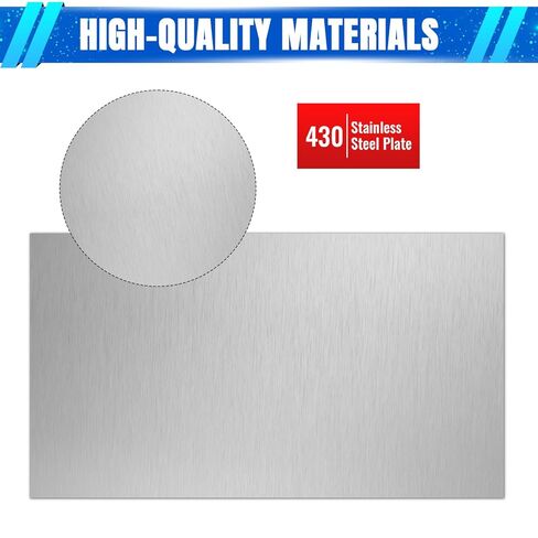 1mm Stainless Steel Sheet 6x6 Inch, 430 Magnetic Stainless Steel Plate, 18 Gauge Metal Sheet for Wall, DIY, Crafts, Jewelry, Electrical Repair (2 Pack) in Kuwait