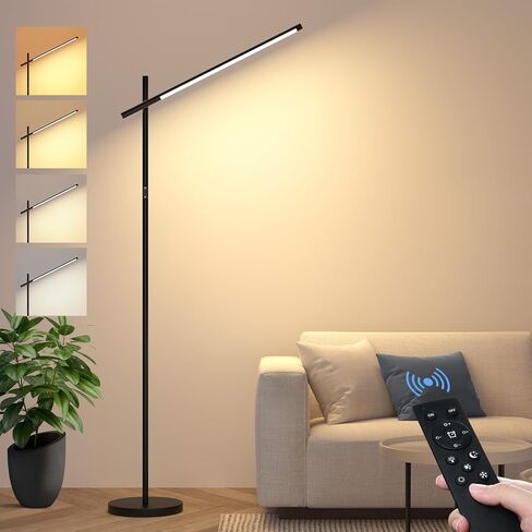 مصباح أرضي LED ، رأس 360 درجة ، رأس مدونة ، مصابيح أرضية قابلة للضعف 1800 لتر مع التحكم عن بعد ، 3000K-6000K ضوء الزاوية الحديثة ، مصباح طويل القامة لغرفة المعيشة ، غرفة نوم ، مكتب in Kuwait