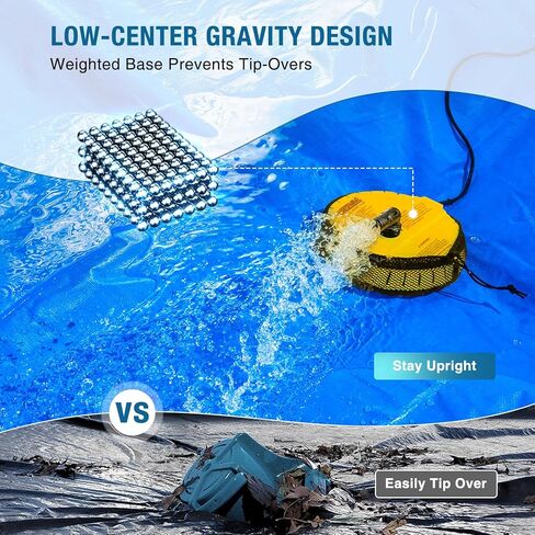 Crestwave Automatic Pool Cover Pump, 115V Submersible Water Pump for Pool Draining, 25FT Power Cord, 1-Year Warranty, Water Removal for Swimming Pool, Hot Tub, Fish Tanks, Pond, 2 Adapters, Yellow in Kuwait