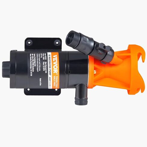 VEVOR 12V RV Macerator Pump, 12GPM, Portable RV Waste Pump, Quick Release Sewage Pumps with Garden Hose & Clamps, 7ft Power Cord, 10ft Lift, Automatic Manual Crushing Function, for Boat Camper Marine in Saudi Arabia