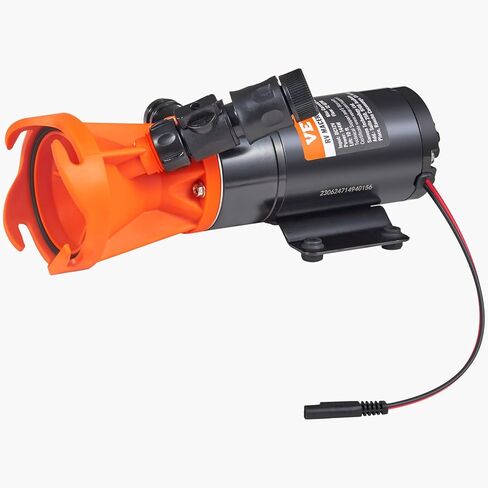 VEVOR 12V RV Macerator Pump, 12GPM, Portable RV Waste Pump, Quick Release Sewage Pumps with Garden Hose & Clamps, 7ft Power Cord, 10ft Lift, Automatic Manual Crushing Function, for Boat Camper Marine in Saudi Arabia