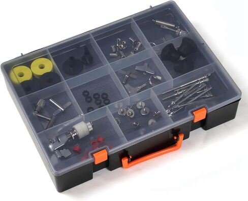 مجموعة ملحقات الطبلة مع حقيبة حمل - 71 قطعة من قطع غيار وأدوات الطبول البديلة لقارعي الطبول - تتضمن مفاتيح الطبلة، وقابض القبعة العالية، وسلك كمين، ولباد الصنج، ومسامير - حقيبة جاهزة للحفلة in Kuwait