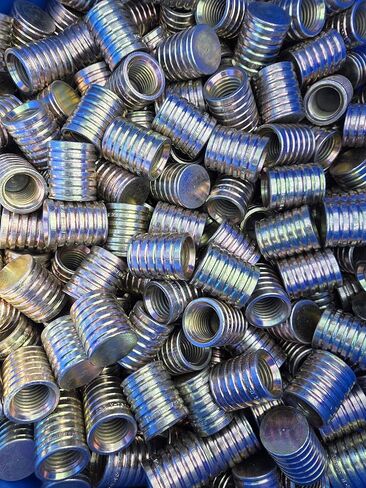 Threaded Inserts for Wood - DSC H-05/25 Yellow Zinc Plated Steel Screw-in Nuts, Self-Tapping Internal Threaded Bushings for Furniture, MDF & Plastic, Hex Drive Flush Mount in Saudi Arabia