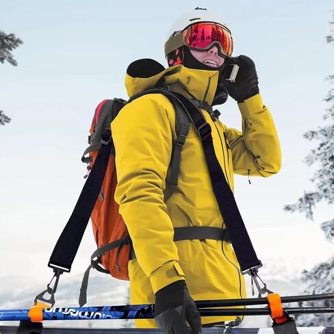 Ski Strap and Pole Carrier Tie, Adjustable Ski Tapes Cushioned Shoulder Sling, Portable Skis Gear Accessories for Men Women Snowboarding Winter Outdoor Activities in Kuwait