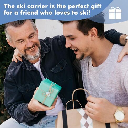 Ski Strap and Pole Carrier Tie, Adjustable Ski Tapes Cushioned Shoulder Sling, Portable Skis Gear Accessories for Men Women Snowboarding Winter Outdoor Activities in Kuwait