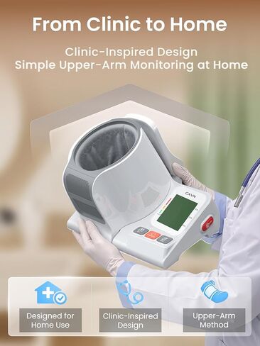 CAVN Blood Pressure Monitor, One-Touch Barrel-Type Upper Arm Blood Pressure Monitors for Home Use, No-Wrap Auto-Fit Design, Fits Arms 7.1"-16.5", 3-Color Backlight, 2 Users 2×99 Memory in Kuwait