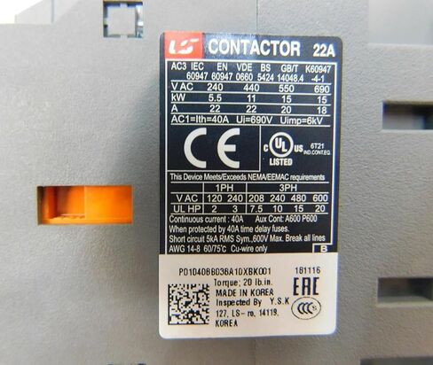 Motor Starter 5HP @ 208-230V 16-22 Amp Overload 120 Volt Coil Rated,Replacement for LSis Nema OEM in Saudi Arabia
