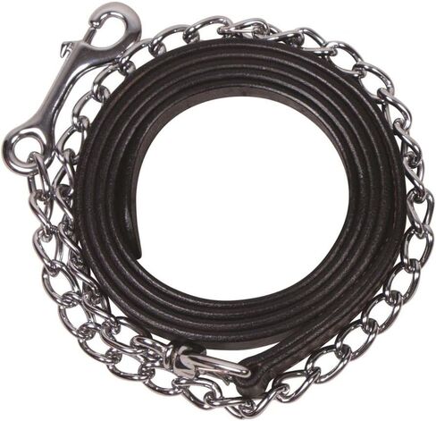 Billy Royal Leather Lead with Chrome Chain for Horses | Premium Heavyweight Leather | Ideal for QH, Arabian, & Petite Headed Quarter Horses in Saudi Arabia