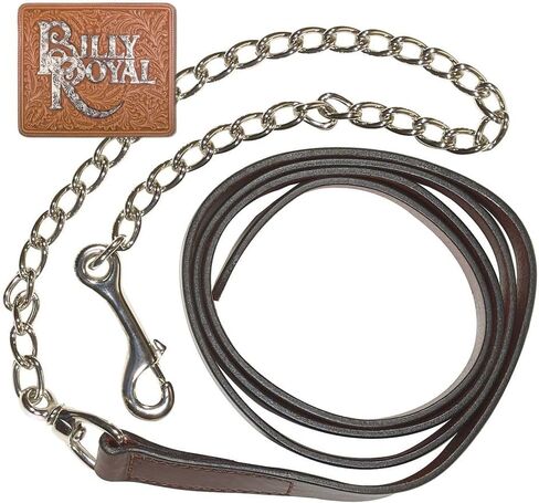 Billy Royal Leather Lead with Chrome Chain for Horses | Premium Heavyweight Leather | Ideal for QH, Arabian, & Petite Headed Quarter Horses in Saudi Arabia