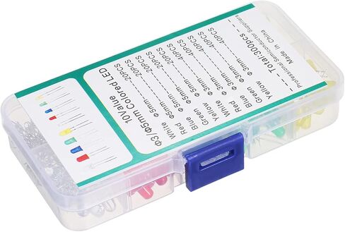 2-Pin Diffused Light Emitting Diodes Set 300Pcs Electronic Components Kit for DIY Projects Home Electronics Prototyping Repairing Work in Kuwait