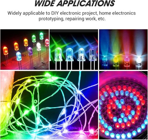 2-Pin Diffused Light Emitting Diodes Set 300Pcs Electronic Components Kit for DIY Projects Home Electronics Prototyping Repairing Work in Kuwait