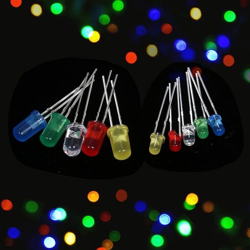 2-Pin Diffused Light Emitting Diodes Set 300Pcs Electronic Components Kit for DIY Projects Home Electronics Prototyping Repairing Work in Kuwait
