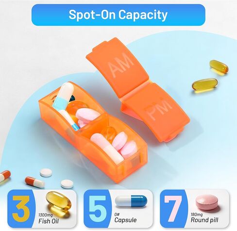 Monthly Pill Organizer 2 Times a Day, 30 Day Pill Box AM PM for Small Pill, 31 Day Vitamin & Medication Organizer with Removable Daily Compartments, DIY Number Labels, Portable Travel Pill Case in Saudi Arabia