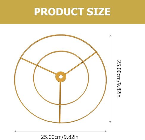 Luxshiny Double-Layer Ring Lampshade Frame 9.84 Inch E27 Chandelier Holder Wire Lampshade Bracket for Home Office Cafe Ceiling Light Accessory in Kuwait