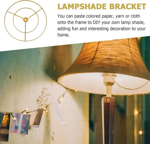 Luxshiny Double-Layer Ring Lampshade Frame 9.84 Inch E27 Chandelier Holder Wire Lampshade Bracket for Home Office Cafe Ceiling Light Accessory in Kuwait