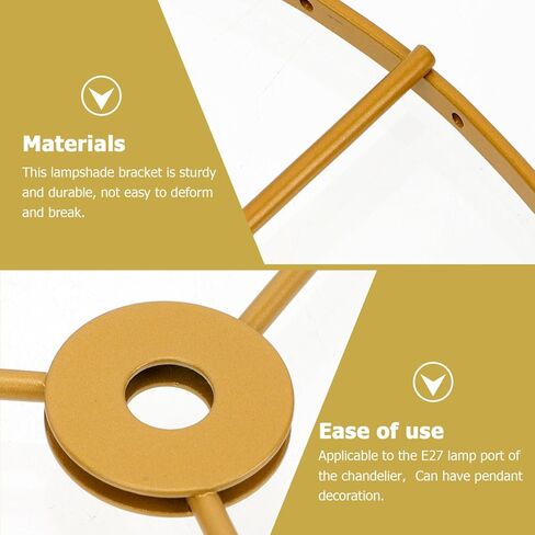 Luxshiny Double-Layer Ring Lampshade Frame 9.84 Inch E27 Chandelier Holder Wire Lampshade Bracket for Home Office Cafe Ceiling Light Accessory in Kuwait