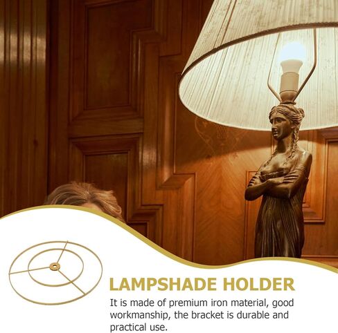 Luxshiny Double-Layer Ring Lampshade Frame 9.84 Inch E27 Chandelier Holder Wire Lampshade Bracket for Home Office Cafe Ceiling Light Accessory in Kuwait