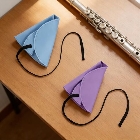 12 Pcs Clarinet Swab Cleaning Cloth, 2-Ply Polishing Fabric with Weighted String, Pull-Through Cleaner for Inside Clarinet Tube, Flute, Piccolo, and Saxophone (Blue, Purple) in Kuwait