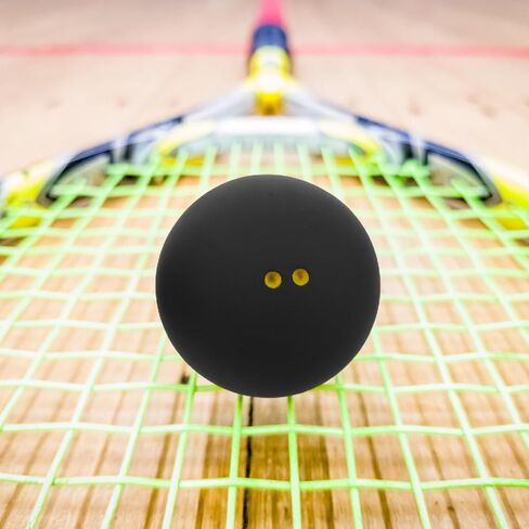 OUNONA 3pcs Double Yellow Dot Squash Balls Rubber 38-40mm Slow Speed Training Practice Sports Competition Squash Equipment for Beginners and Professionals in Kuwait