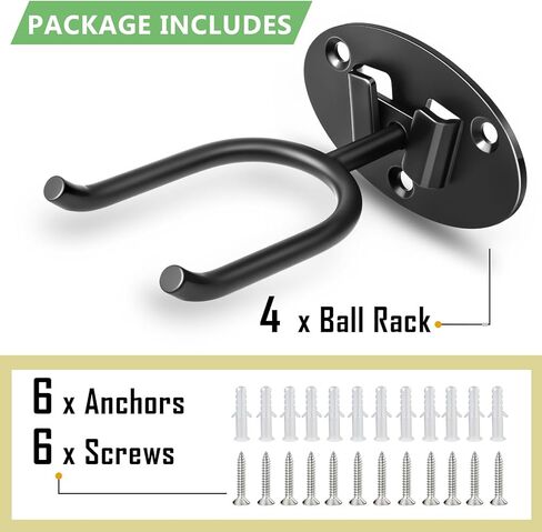 حامل مضرب بيسبول عالي التحمل - حامل جداري احترافي للخفافيش الموقعة، فولاذ مقاوم للصدأ قوي مع مسامير توسيع، مقبض مانع للانزلاق، يحمل مضارب خشبية/معدنية - عرض كهف ومخبأ للرجال (4 عبوات) in Kuwait